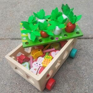 Toddler Toy Bundle - Wooden Vegetable Garden Play Set